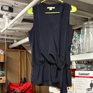 MICHAEL Michael Kors Navy Sleeveless Wrap Blouse